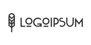 Logoipsum brand logo featuring a minimalist vertical feather