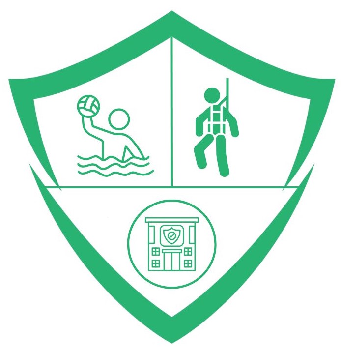 Green shield icon for recreational safety and facility security.