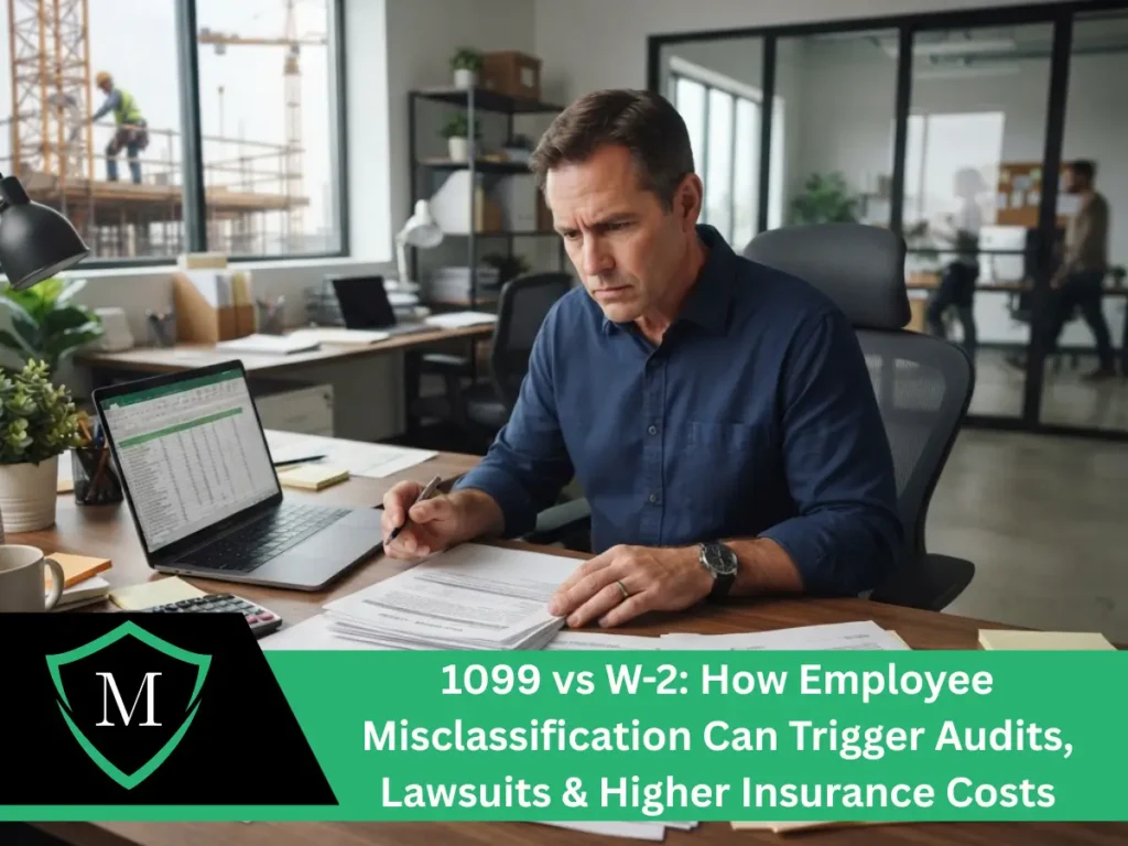 1099 vs W-2: How Employee Misclassification Can Trigger Audits, Lawsuits & Higher Insurance Costs